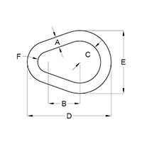 pear shaped sling links - high test diagram